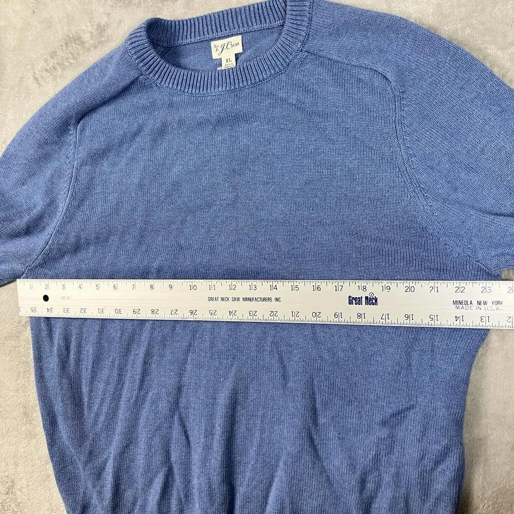 J Crew Sweater Mens XL Blue Heritage Cotton Crewneck Raglan Casual Fall BI841